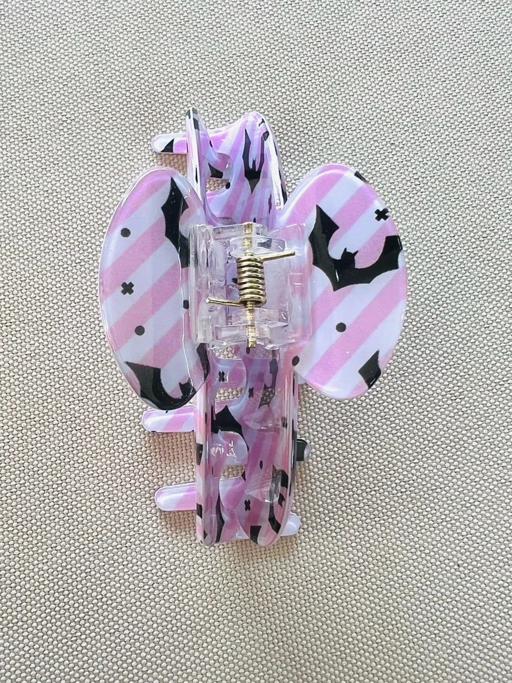 Pink Bat Claw Clip
